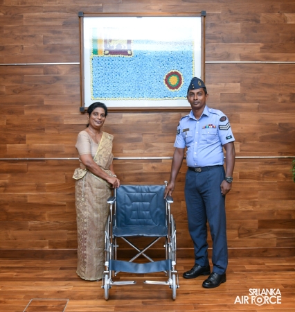 SLAF SEVA VANITHA UNIT DONATES WHEEL-CHAIRS TO DESERVING FAMILY MEMBERS OF SERVICE PERSONNEL