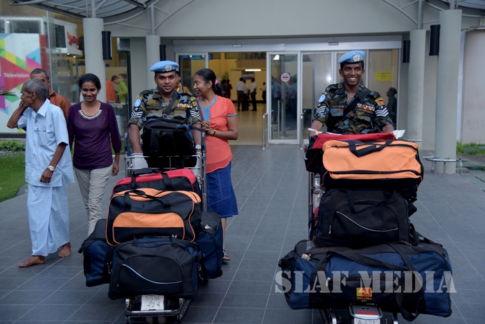 SLAF Personnel of UNPK HELI-DEPLOYMENT (MINUSCA) Return to Sri Lanka