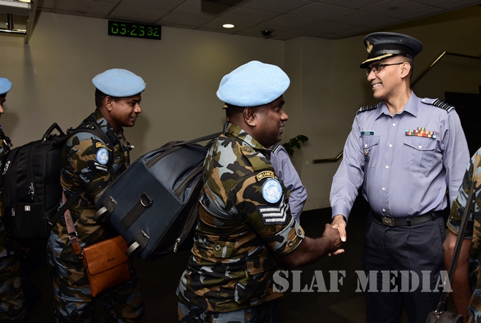SLAF Personnel of UNPK HELI-DEPLOYMENT (MINUSCA) Return to Sri Lanka