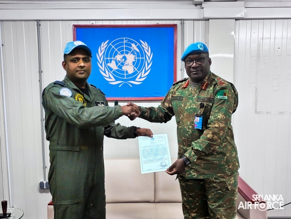 SRI LANKA AVIATION UNIT HONOURED FOR OUTSTANDING SERVICE IN MINUSCA