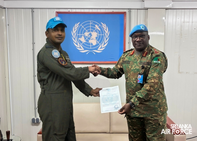 SRI LANKA AVIATION UNIT HONOURED FOR OUTSTANDING SERVICE IN MINUSCA