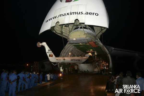 SRI LANKA AVIATION CONTINGENT MINUSCA ROTATES MI-17 HELICOPTERS
