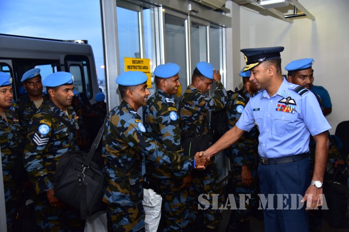 SLAF Personnel of UNPK HELI-DEPLOYMENT (MINUSCA) Return to Sri Lanka