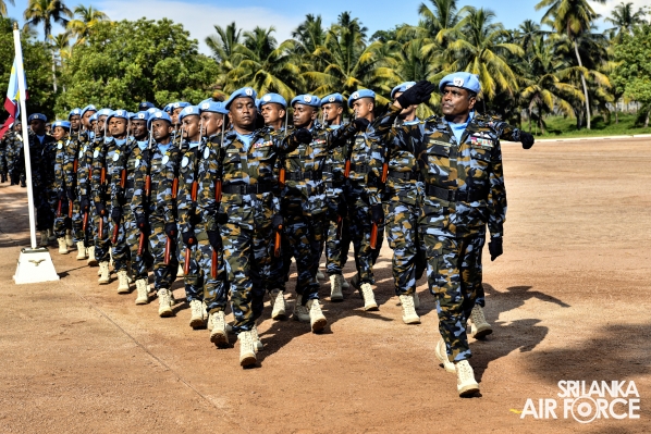 9TH CONTINGENT OF UN PEACEKEEPING MISSION TO THE CENTRAL AFRICAN REPUBLIC PASS OUT AT SLAF BASE KATUNAYAKE