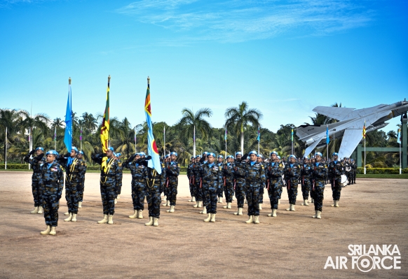 9TH CONTINGENT OF UN PEACEKEEPING MISSION TO THE CENTRAL AFRICAN REPUBLIC PASS OUT AT SLAF BASE KATUNAYAKE