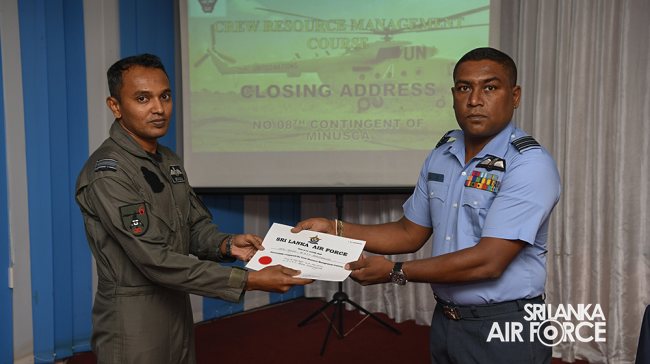 CREW
RESOURCE MANAGEMENT PROGRAMME CONDUCTS FOR AIRCREW MEMBERS DETAILED FOR
NEXT UN MISSION