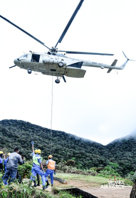 MI 17
HELICOPTER OF SLAF SUPPORTS VITAL INFRASTRUCTURE PROJECT ON ADAM'S PEAK