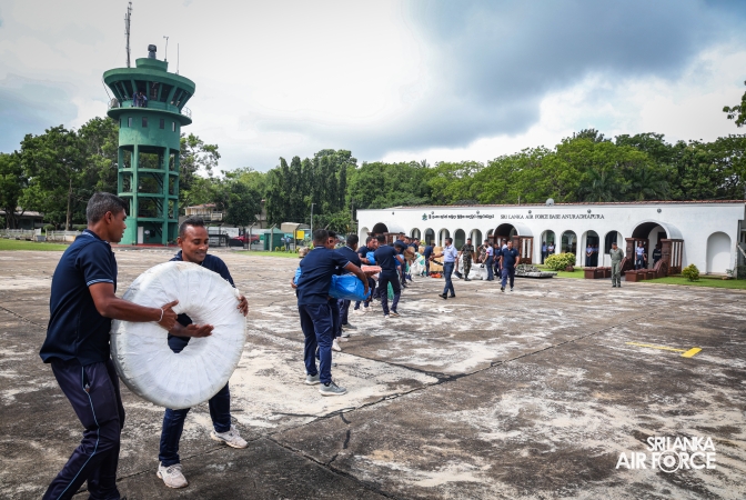 DISASTER RELIEF CONSIGNMENT ARRIVES AT SLAF BASE ANURADHAPURA WITH US AND UNOPS SUPPORT