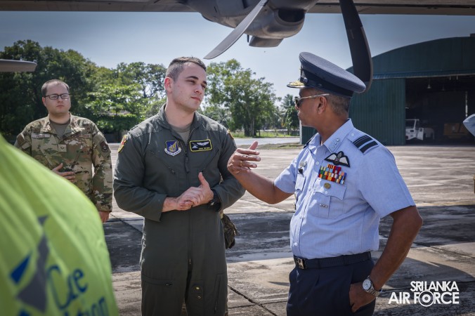 UNITED STATES AIR FORCE C-130 AIRCRAFT ARRIVE IN SRI LANKA TO SUPPORT CYCLONE DITWA RELIEF OPERATIONS