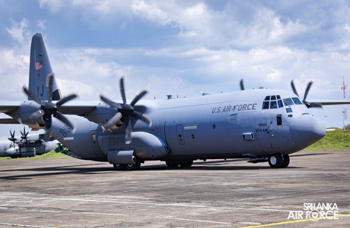 UNITED STATES AIR FORCE C-130 AIRCRAFT ARRIVE IN SRI LANKA TO SUPPORT CYCLONE DITWA RELIEF OPERATIONS