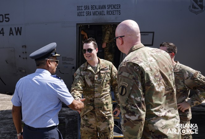 UNITED STATES AIR FORCE C-130 AIRCRAFT ARRIVE IN SRI LANKA TO SUPPORT CYCLONE DITWA RELIEF OPERATIONS