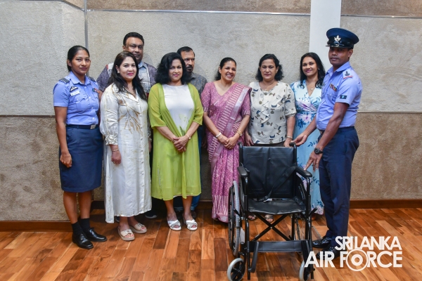 SEVA VANITHA UNIT ORGANIZES SPECIAL WHEELCHAIR DONATION PROGRAM AT SLAF HEADQUARTERS