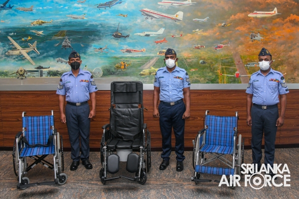 SLAF SEVA VANITHA UNIT DONATES WHEEL CHAIRS TO DESERVING FAMILY MEMBERS OF SERVICE PERSONNEL