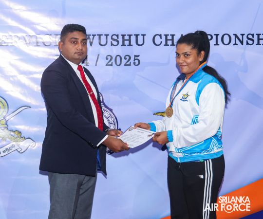 SLAF WOMEN’S TEAM DOMINATES AT 13th DEFENCE SERVICES WUSHU CHAMPIONSHIP 2025