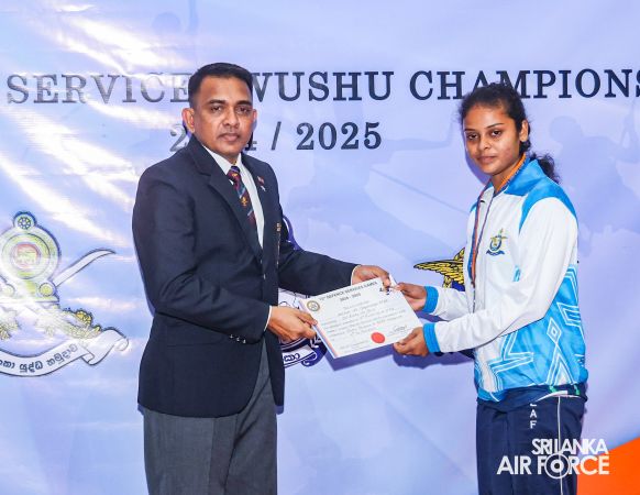 SLAF WOMEN’S TEAM DOMINATES AT 13th DEFENCE SERVICES WUSHU CHAMPIONSHIP 2025