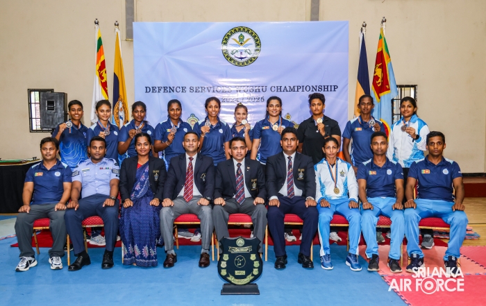 SLAF WOMEN’S TEAM DOMINATES AT 13th DEFENCE SERVICES WUSHU CHAMPIONSHIP 2025