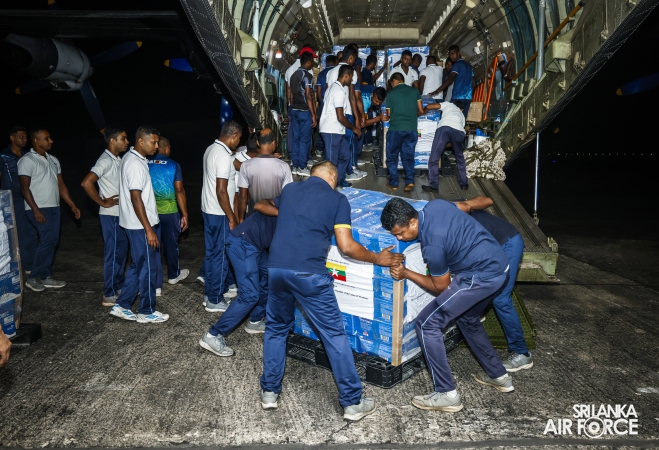 MYANMAR AIR FORCE (MAF) Y-8 AIRCRAFT ARRIVES IN SRI LANKA WITH HUMANITARIAN RELIEF