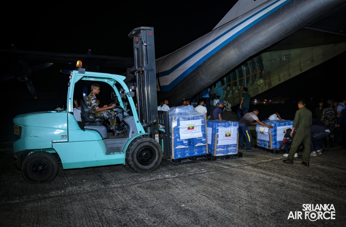 MYANMAR AIR FORCE (MAF) Y-8 AIRCRAFT ARRIVES IN SRI LANKA WITH HUMANITARIAN RELIEF