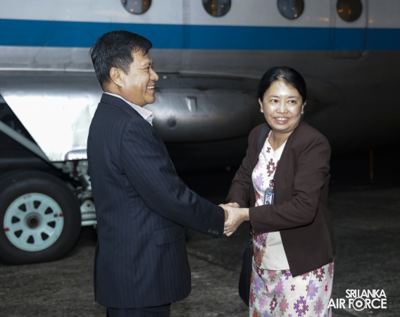 MYANMAR AIR FORCE (MAF) Y-8 AIRCRAFT ARRIVES IN SRI LANKA WITH HUMANITARIAN RELIEF