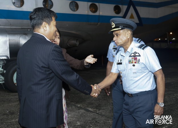 MYANMAR AIR FORCE (MAF) Y-8 AIRCRAFT ARRIVES IN SRI LANKA WITH HUMANITARIAN RELIEF