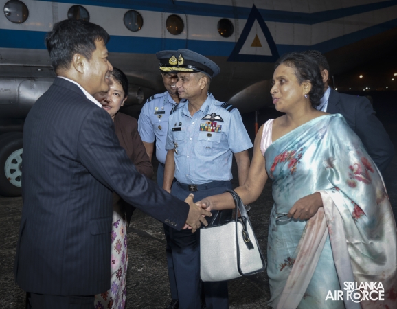 MYANMAR AIR FORCE (MAF) Y-8 AIRCRAFT ARRIVES IN SRI LANKA WITH HUMANITARIAN RELIEF