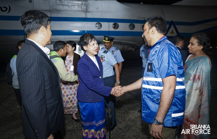 MYANMAR AIR FORCE (MAF) Y-8 AIRCRAFT ARRIVES IN SRI LANKA WITH HUMANITARIAN RELIEF
