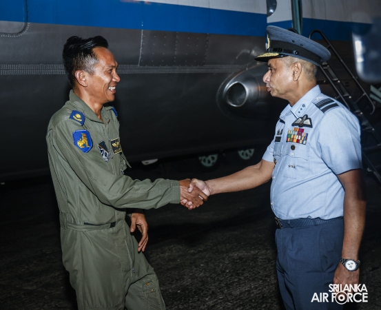 MYANMAR AIR FORCE (MAF) Y-8 AIRCRAFT ARRIVES IN SRI LANKA WITH HUMANITARIAN RELIEF